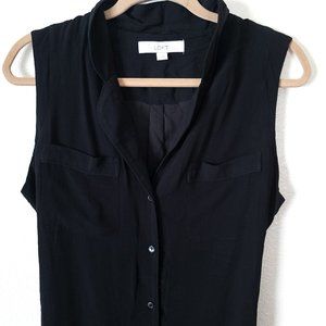 LOFT Black Button-up Dress - sz large